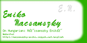 eniko macsanszky business card